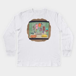 Hamster Wheel Hangers Kids Long Sleeve T-Shirt